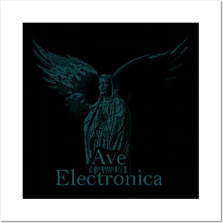 ASCii Sancta Maria - Ave Electronica (Blue) Posters and Art